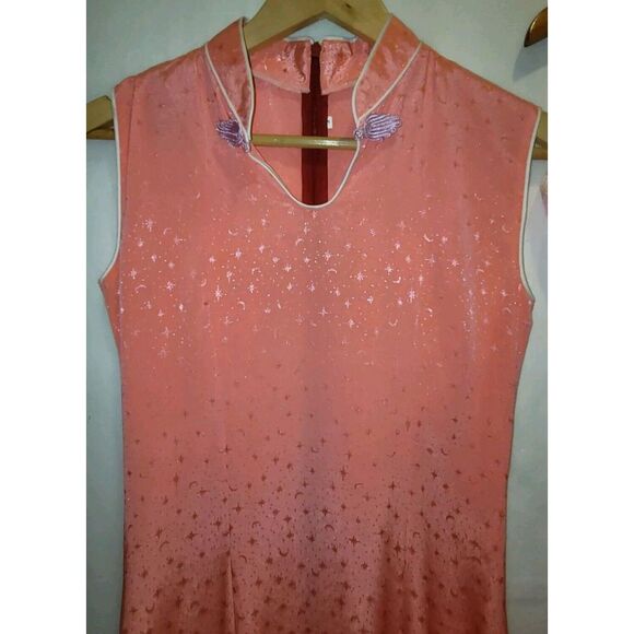 Cheongsam QiPao Silky* Asian Dress S/M Pink Tang Chinese New Year Lot Of 2 NWT* - Picture 2 of 13